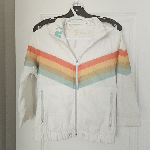 #06 -REBEL YELL crop sleeve jacket white size S - Picture 1 of 4